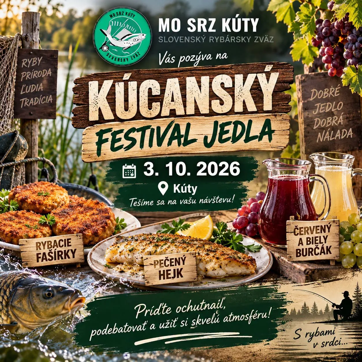 Plagát: Kúcanský festival jedla 3. 10. 2026 v Kútoch
